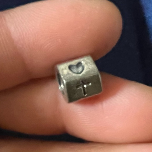 Retired Pandora Faith Hope Love Heart Anchor Cross Bead Charm Sterling Silver - Picture 4 of 5